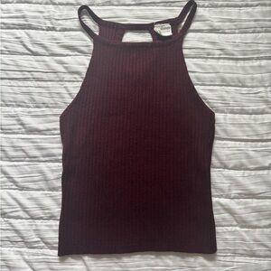 Women's Burgundy Ribbed Tank Top